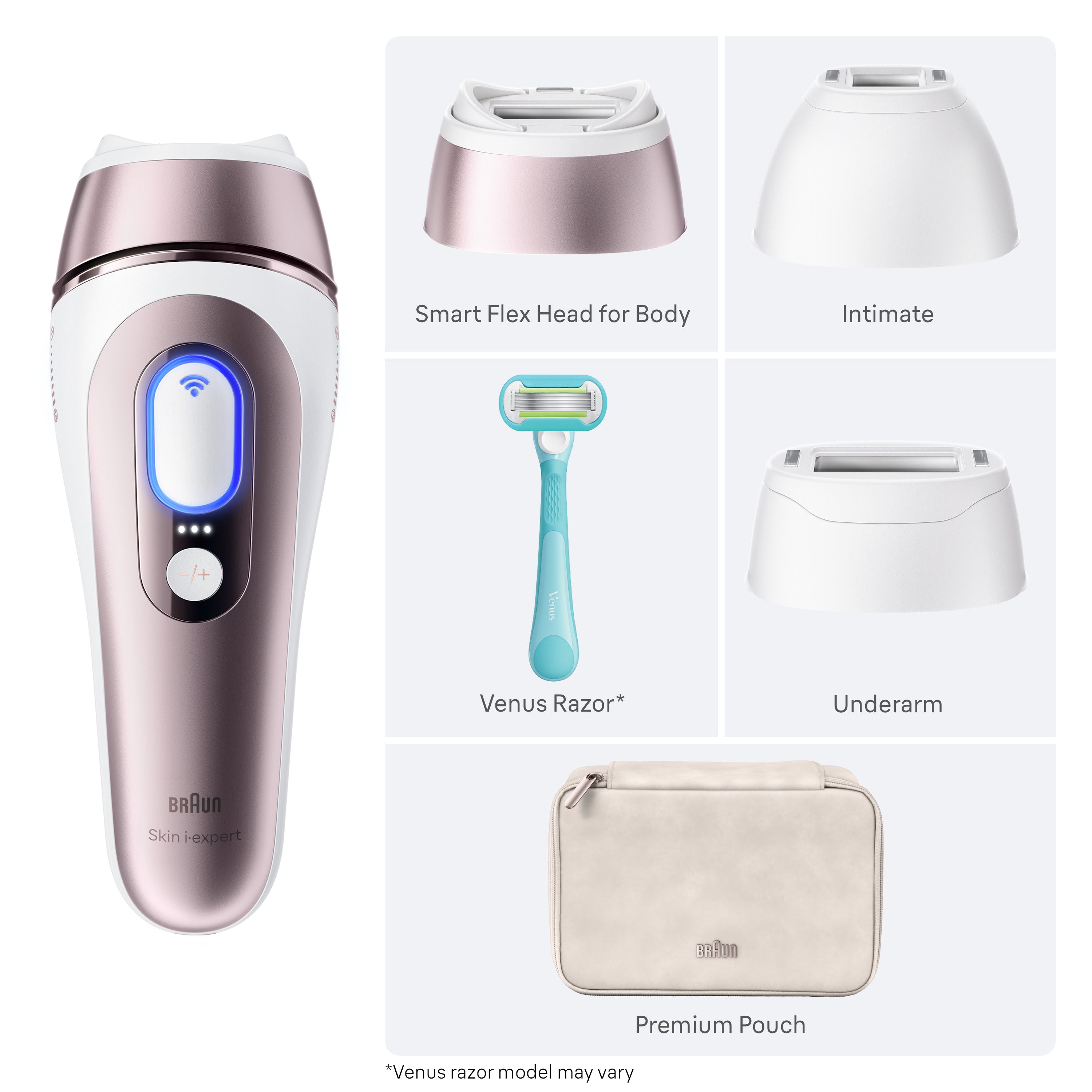 Braun Skin i·expert Smart IPL: At Home Alternative to Laser Hair Removal with 3 Caps and Leather Pouch PL7243